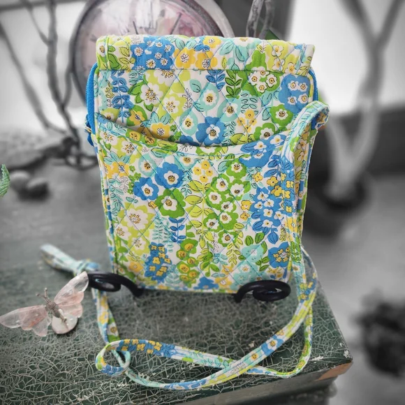 Vera Bradley Blue and Green Floral Crossbody Bag - Picture 3 of 8